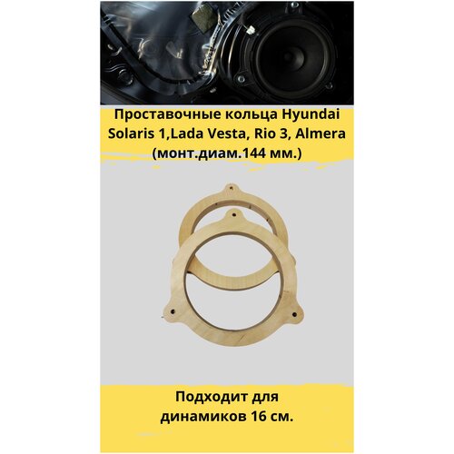 Проставочные кольца Nissan, hyundai, Vesta, (Фронт, фанера)монтажный диаметр см. 14,3