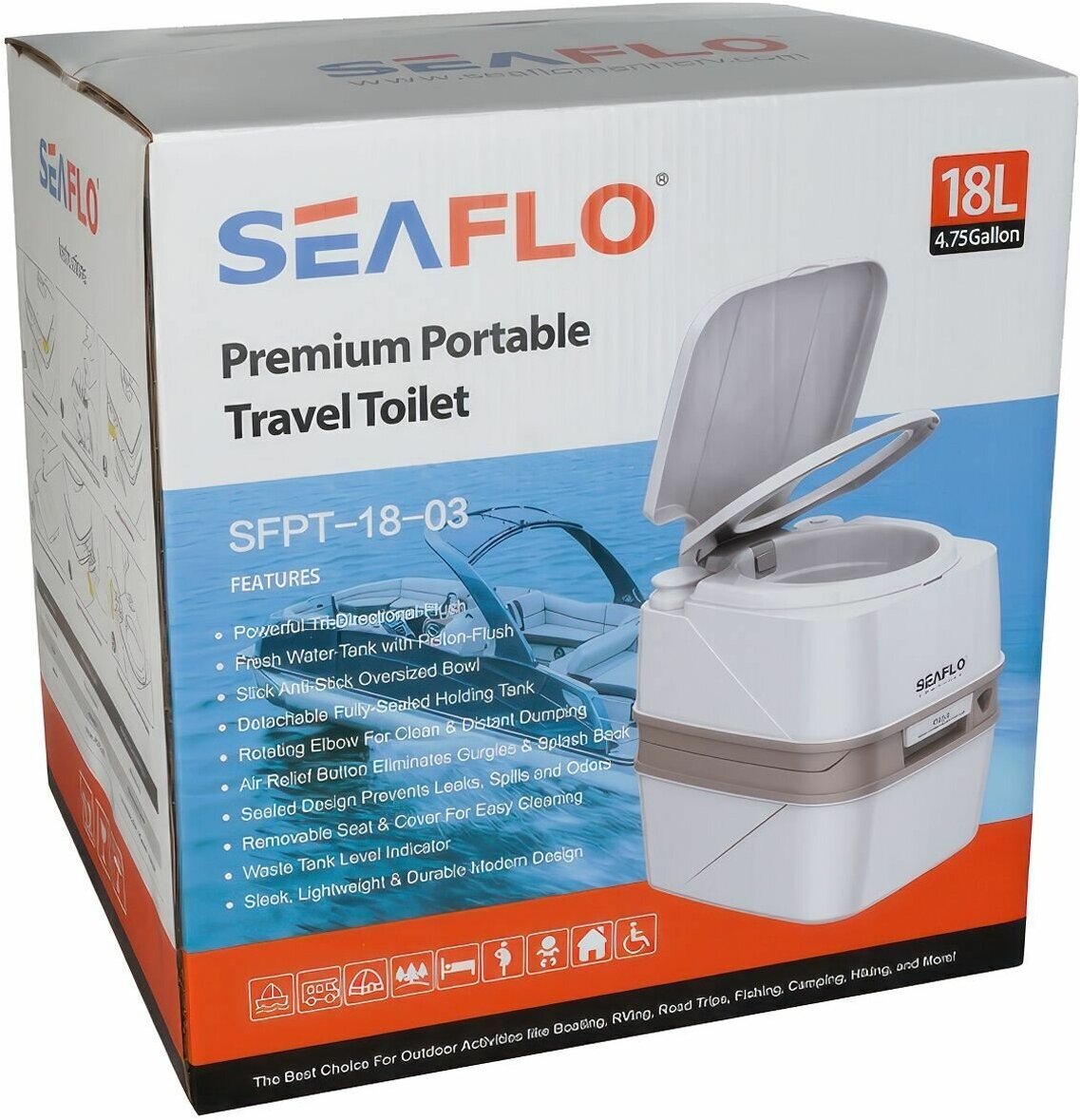 Портативный туалет Seaflo SFPT-18-03 - фотография № 5