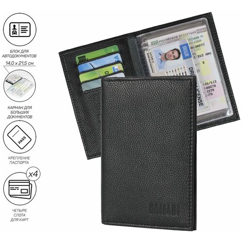 Обложка для автодокументов BRIALDI черный 2950₽