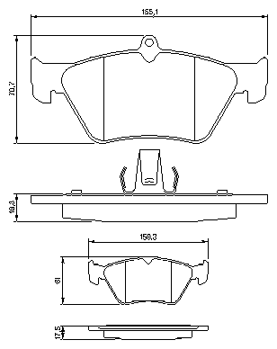 Дисковые тормозные колодки передние BOSCH 0986461129 (4 шт.)