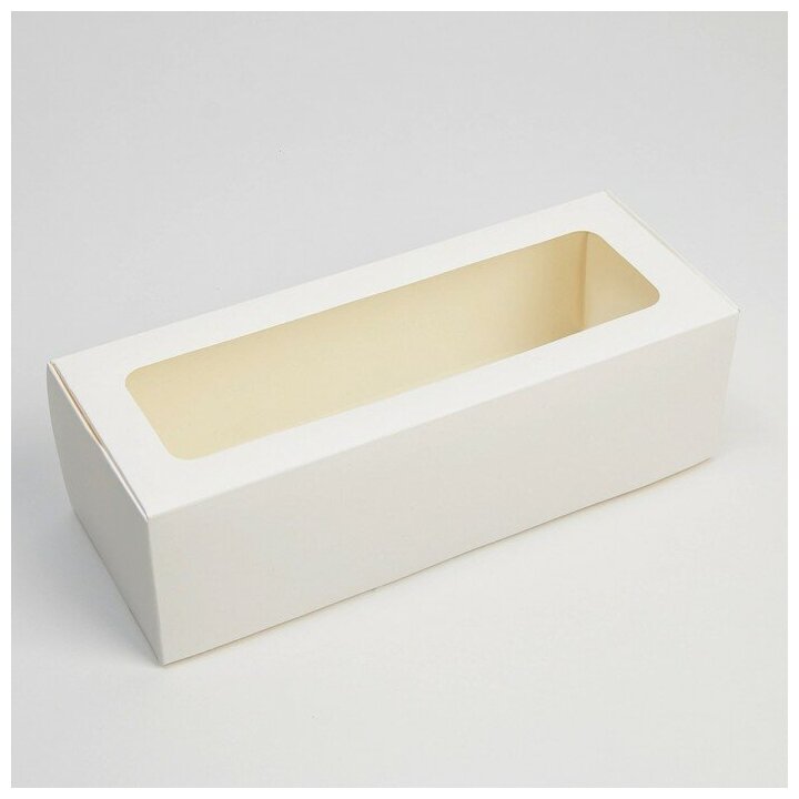 Коробка для кондитерских изделий с окном «Белая» 26 х 10 х 8 см