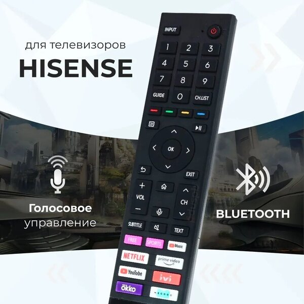 Голосовой пульт дистанционного управления ду для телевизора Hisense ERF3E80H Хайсенс Хисенс Smart tv Google Assistant