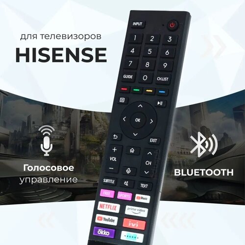 Голосовой пульт дистанционного управления ду для телевизора Hisense ERF3E80H Хайсенс Хисенс Smart tv Google Assistant пульт en2a30 для телевизоров hisense хайсенс хисенс