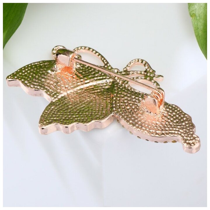 Брошь "Галиотис" бабочка со сложенными крылышками, в розовом золоте 3924071 - фотография № 4