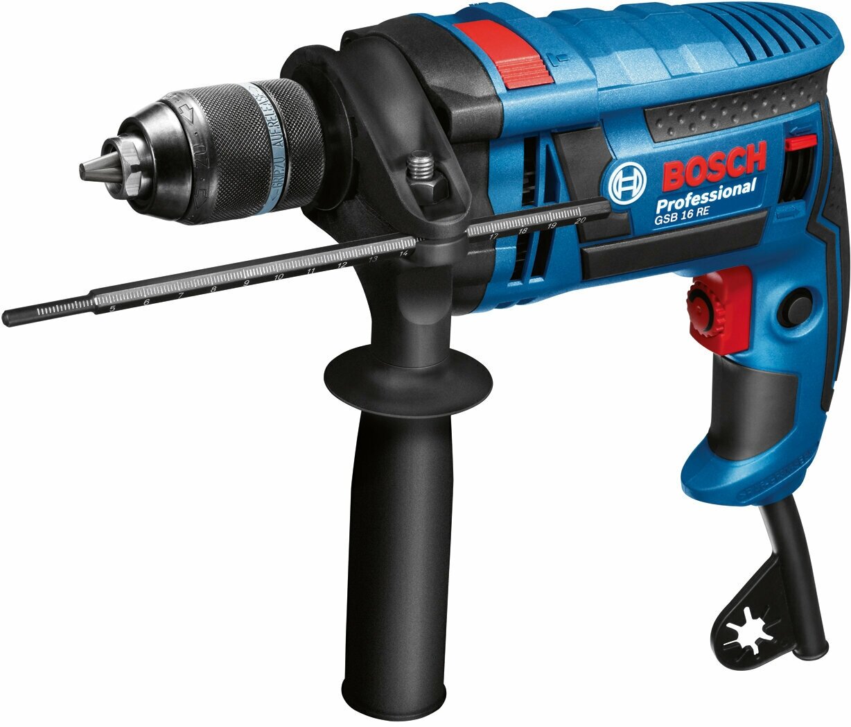 Дрель ударная Bosch GSB 16 RE Professional 750Вт патрон:быстрозажимной реверс (кейс в комплекте) (060114E500)