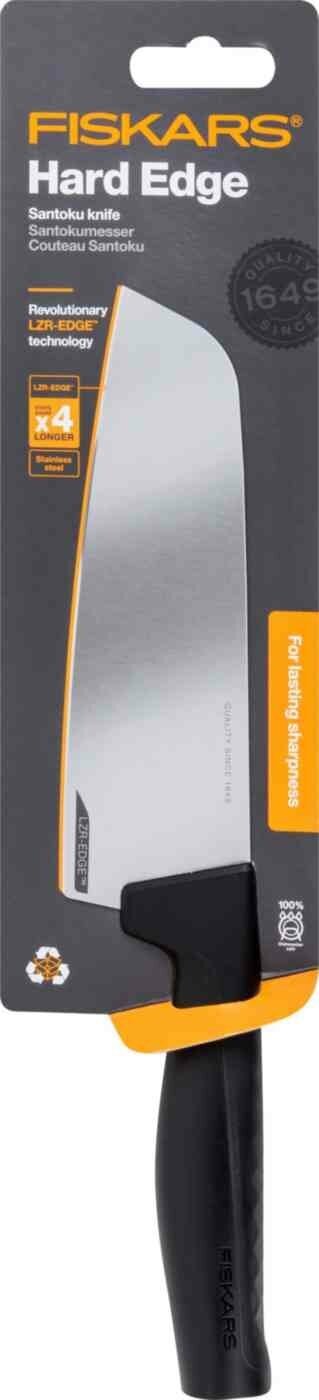 Нож кухонный Fiskars Hard Edge (1051761) стальной сантоку лезв.161мм прямая заточка черный - фото №15