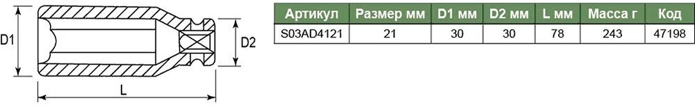 Головка торцевая Jonnesway - фото №4