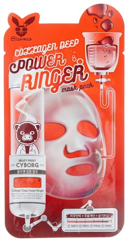 Elizavecca Омолаживающая тканевая маска с коллагеном Collagen Deep Power Ringer Mask Pack