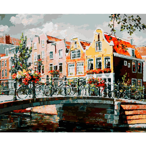 Белоснежка Картина по номерам Амстердам. Мост через канал (119-AB), 40 x 50 см, разноцветный белоснежка картина по номерам осенний амстердам 118 ab 50 х 40 см