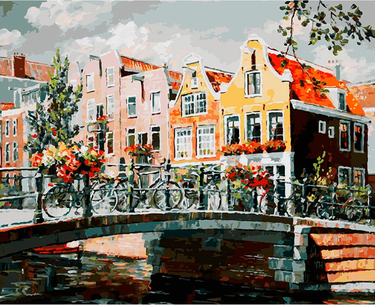 Белоснежка Картина по номерам "Амстердам. Мост через канал" (119-AB)50x40см