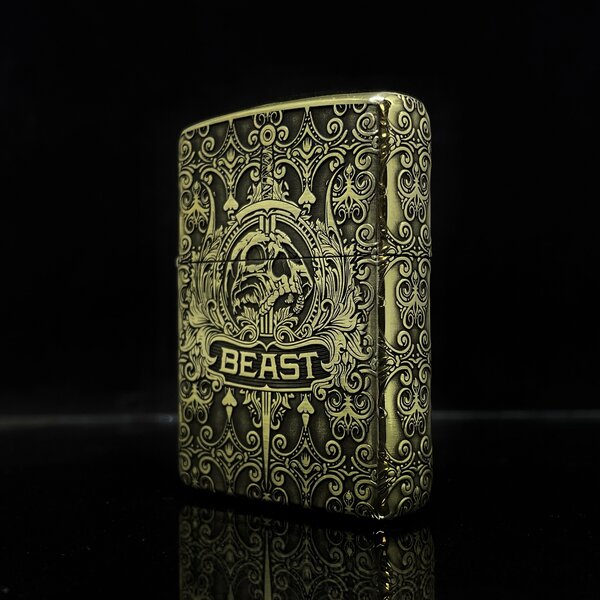 Зажигалка бензиновая Zippo(Armor) Beast Custom Латунь с глубокой объемной гравировкой