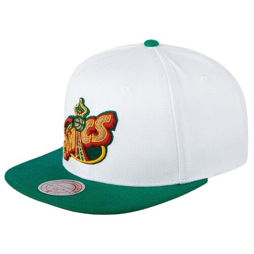 фото Бейсболка с прямым козырьком mitchell ness 6hsssh21294-ssuwhgn seattle supersonics nba, размер one