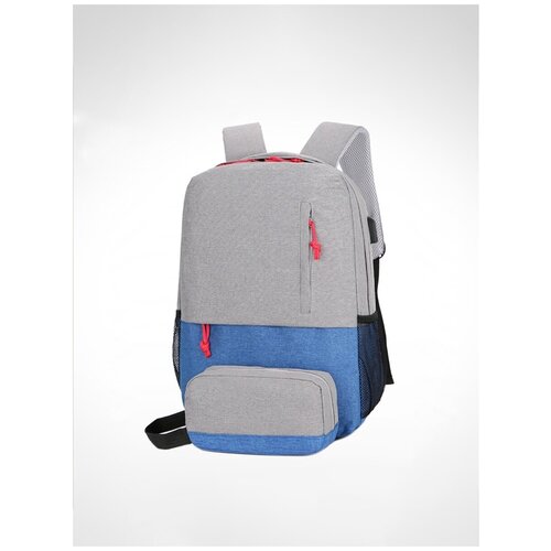 Рюкзак унисекс с пеналом-косметичкой PICANO светло-серый, розовый, 420х280х120 мм, 470 грамм, водонепроницаемый