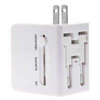 Переходник для розетки GSMIN с 2 USB портами Travel Adapter HHT148 (Белый)