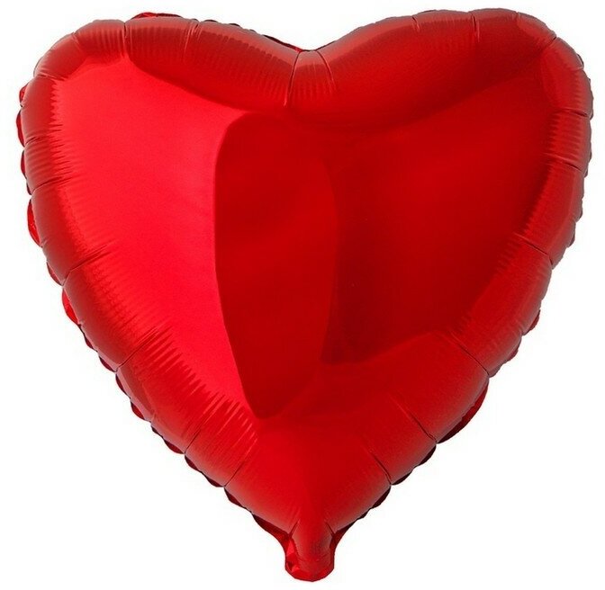 Шар фольгированный 32" «Сердце» без рисунка, металл, цвет красный