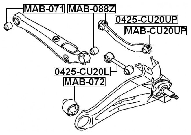 Сайлентблок FEBEST MAB072