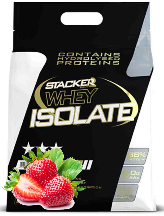 Протеин изолят Whey Isolate с BCAA + глютамин Stacker2 750 гр., клубника