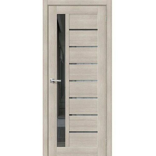 Межкомнатная дверь эко шпон bravo x Браво-27 остекленная Cappuccino Melinga mr.wood