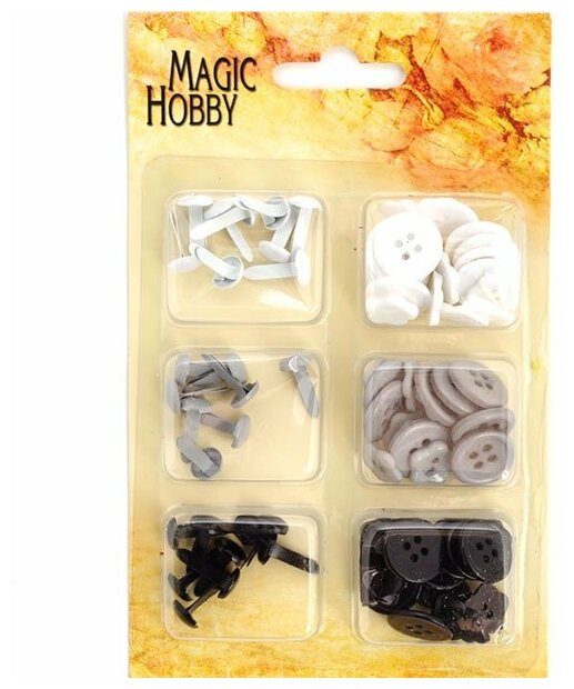 Набор брадсов и пуговиц Magic Hobby арт. MG BR108 уп.90 шт