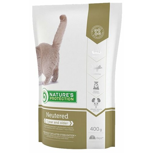 Nature’s Protection Консервы для стерилизованных кошек и кастрированных котов Nature’s Protection Neutered Turkey Salmon & Rice, 400 г, 3 шт.