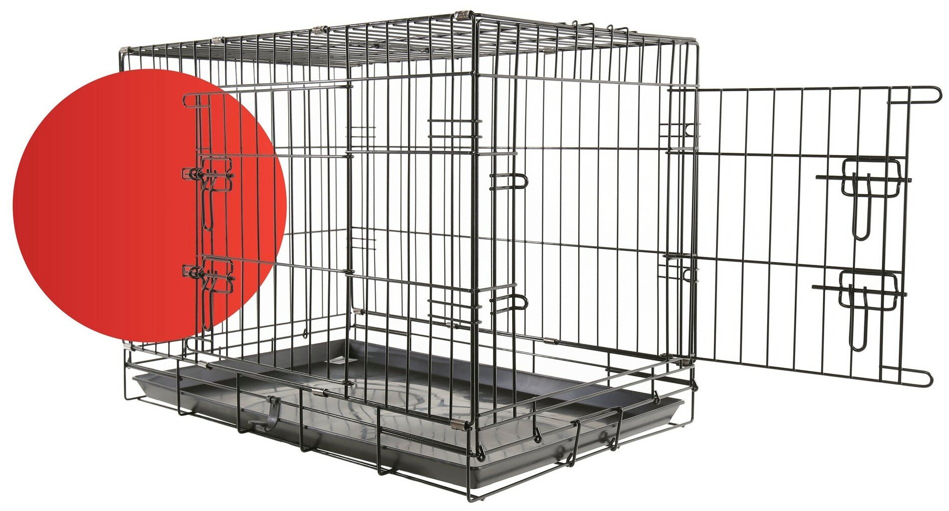 Клетка для собак 3, черная (78*49*56.5см, с пласт. поддоном) Китай - фотография № 2