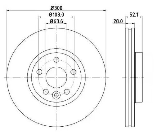 Тормозной диск передний Bosch 0986479974