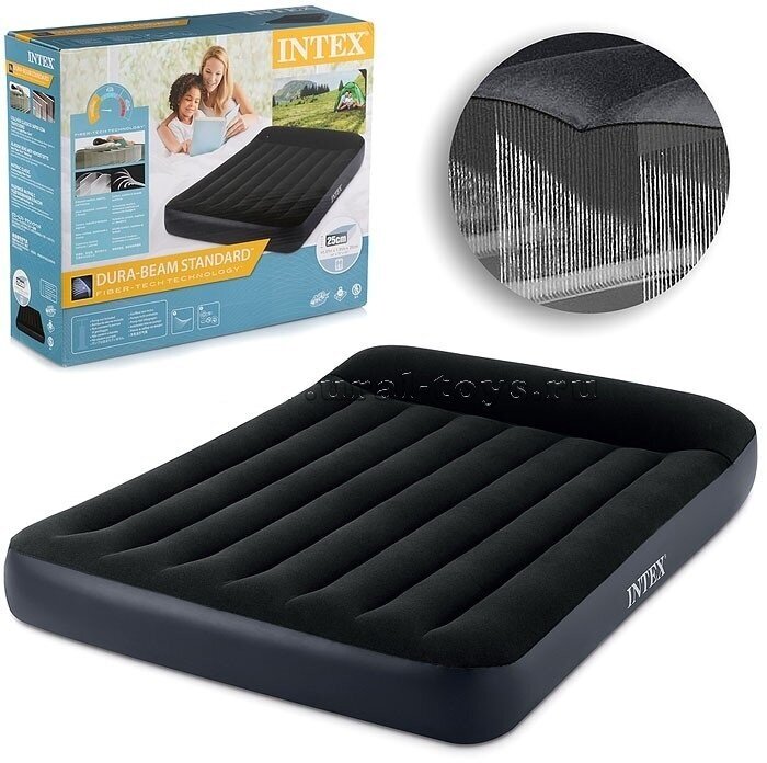 Матрас надувной INTEX Dura-Beam Standart Pillow Rest Classic, 1910х1370 мм, высота 250мм [64142] - фото №4