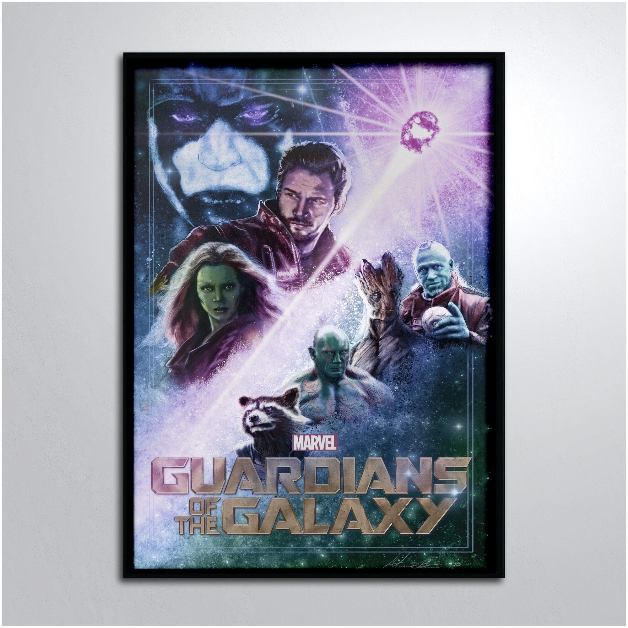 Постер в раме/Марвел Стражи Галактики стиль старого плаката Marvel Guardians of the Galaxy