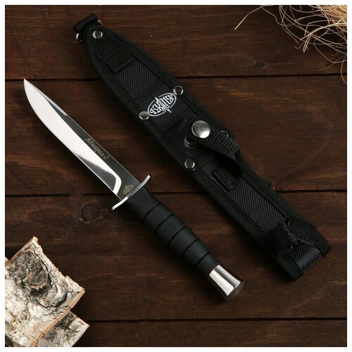 Нож легкий походный Адмирал-2 сталь - 65х13, рукоять - сталь / резина, 24 см