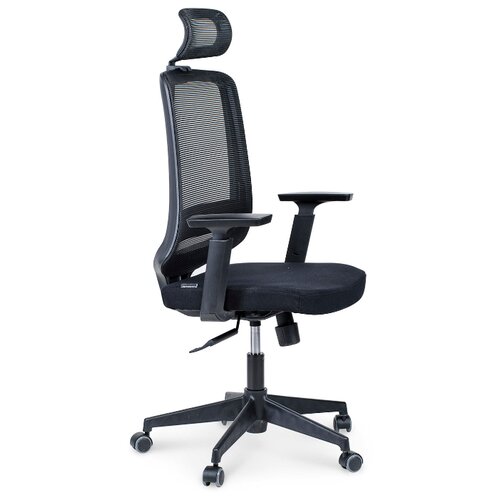 фото Кресло компьютерноелондон офис black plastic черный пластик / черная сетка / черная ткань norden chairs