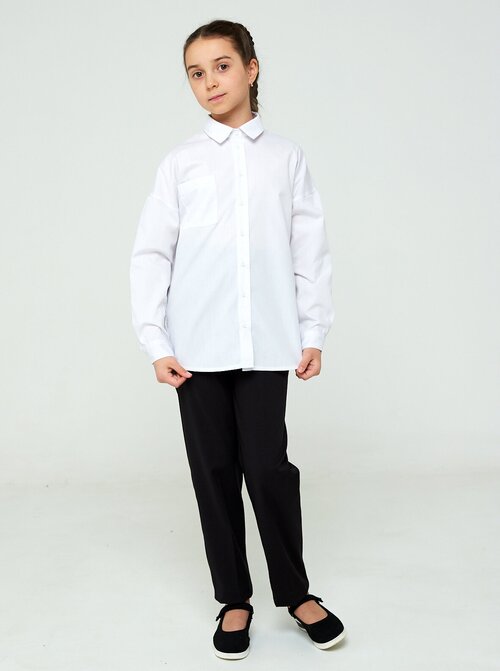 Школьная рубашка IRINA EGOROVA, размер 140, белый