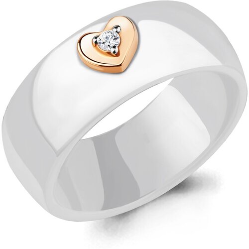 фото Золотое кольцо aquamarine 963322к с бриллиантом diamant-online