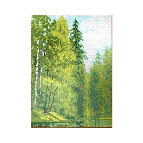Рисунок-схема на ткани Озеро в лесу рисунок схема на ткани восход в лесу 29x39 см