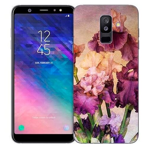 фото Чехол Gosso 714570 для Samsung Galaxy A6+ (2018) фиолетовые цветы