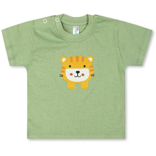 фото Футболка для малыша - оливковый - тигр , размер 74 takro
