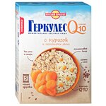 Русский Продукт Геркулес Каша моментальная овсяная Q10 с с Курагой и семенами льна (5 шт.) - изображение