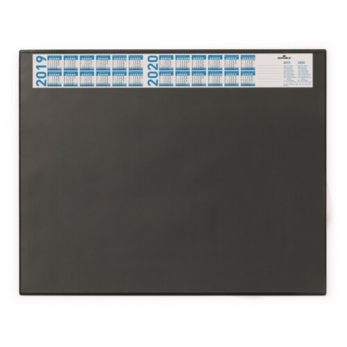 фото Коврик на стол durable 52*65 см, черный с прозрачным листом, с календарем