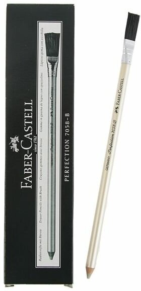 FABER-CASTELL Ластик-карандаш, Faber-Castell Perfection 7058 B для ретуши и точного стирания туши и чернил, с кистью