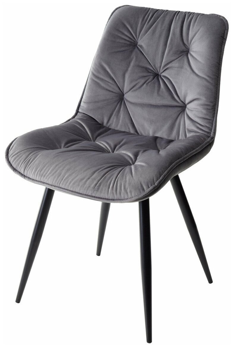 Стул MONACO UF910-05 DARK GREY, велюр/черный каркас
