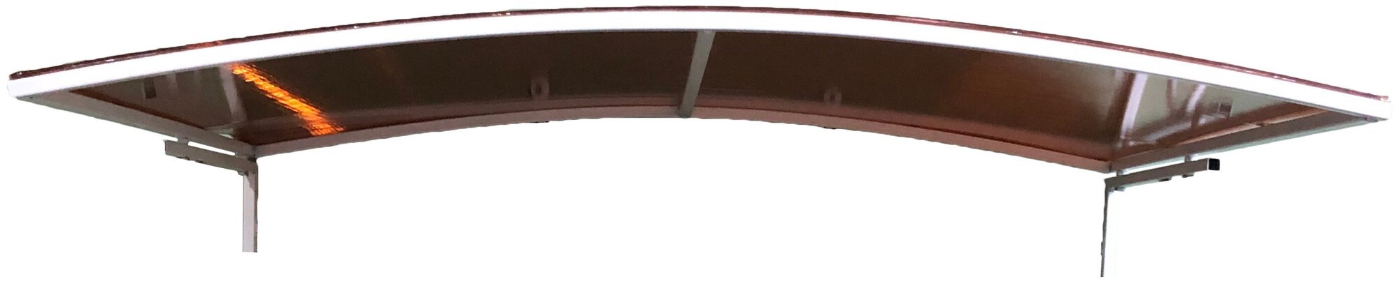Козырек над кондиционером YSK16, ArtCore, 1000х400х200 мм, белый каркас с коричневым поликарбонатом - фотография № 3