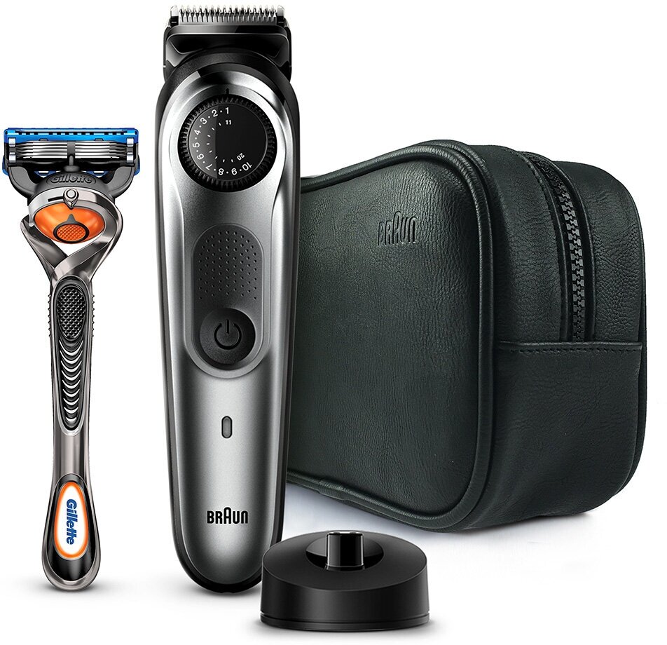 Триммер для бороды Braun BT7940TS + Бритва Gillette