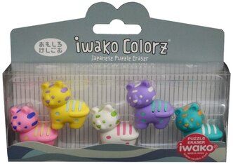 IWAKO Набор ластиков Colorz Tiger ассорти