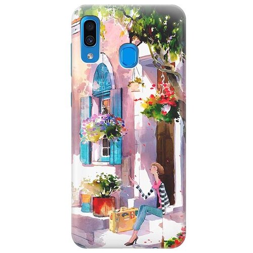 фото Cиликоновый прозрачный чехол artcolor для samsung galaxy a20 / a30 с принтом "девочка на цветущей улочке" re:pa
