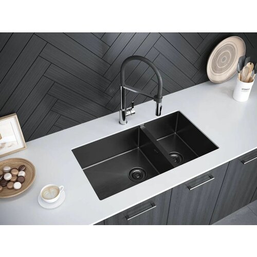 Мойка нержавеющая сталь, AISI304 OSSER, PM527844-GM, вороненая сталь,780x440, Paulmark