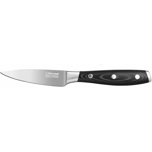 Нож Rondell Falkata, для чистки овощей и фруктов, 90мм, заточка прямая, стальной, черный [0330-rd-01]