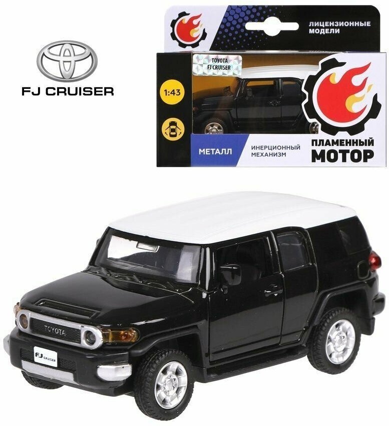 Машина мет. 1:43 Toyota FJ Cruiser, откр. двери, черный, 12см