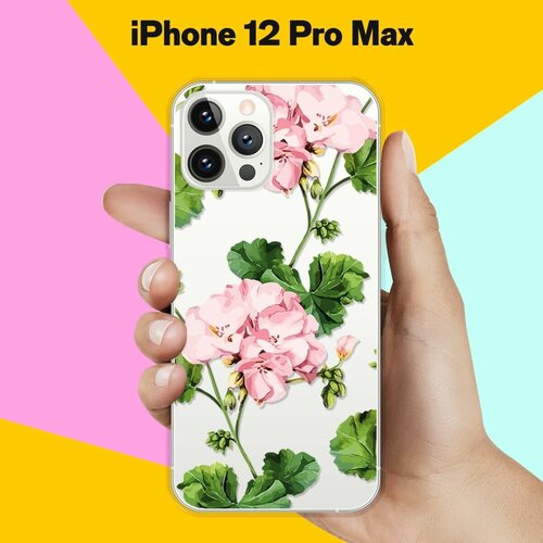 Силиконовый чехол Розовые цветы на Apple iPhone 12 Pro Max силиконовый чехол цветы оранжевые на apple iphone 12 pro max
