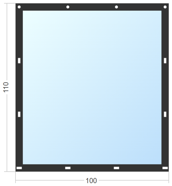 Мягкое окно Софтокна 100х110 см съемное, Скоба-ремешок, Прозрачная пленка 0,7мм, Черная окантовка, Комплект для установки - фотография № 3