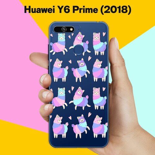 Силиконовый чехол Цветные ламы на Huawei Y6 Prime (2018) силиконовый чехол цветные ламы на huawei y5p