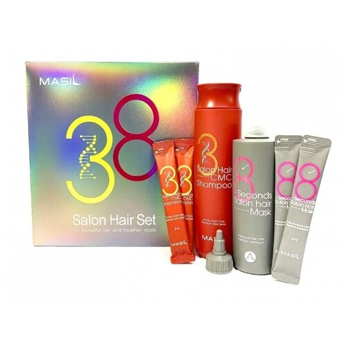 фото Набор для ухода за волосами masil salon hair set (shampoo 300 ml+8ml+mask 200ml+8ml)